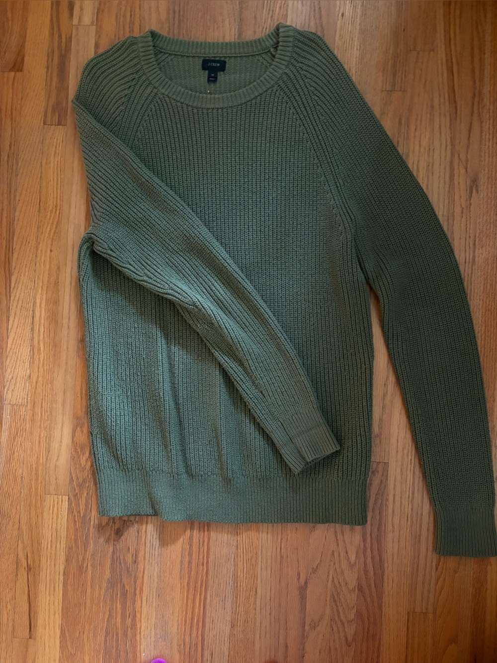 Men’s J. Crew Olive Crewneck Ribbed Knit Sweater